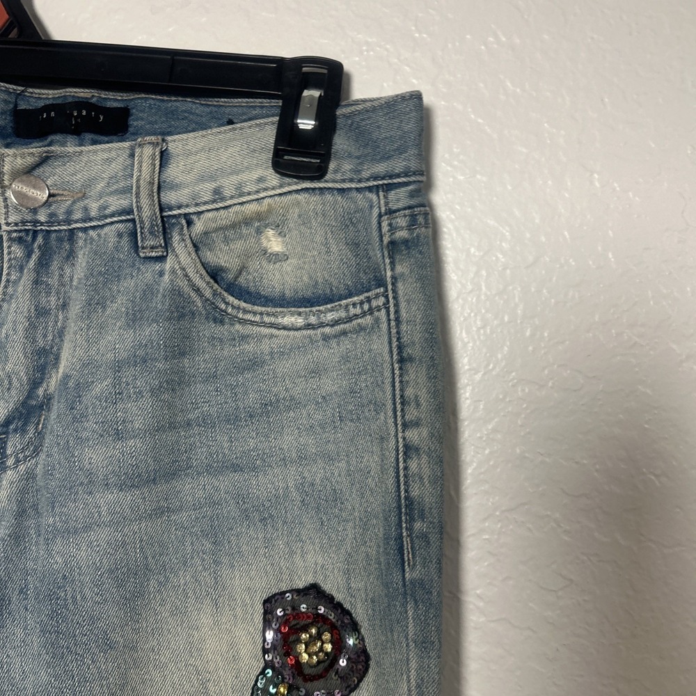 Sanctuary Light Wash Embellished Heart Love Patch Distressed Raw Women Jeans‎ 24 - Picture 5 of 14